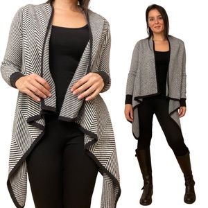 Merona Black and White Chevron Print Cardigan